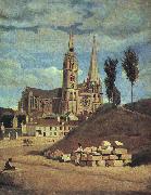  Jean Baptiste Camille  Corot Chartres Cathedral Sweden oil painting reproduction